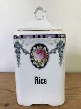 Vintage Schwarzburg Floral Porcelain Kitchen Rice Canister Lidded Container picture