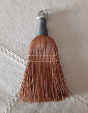 Vintage Whisk Broom Hearth Brush Wire Wrapped Natural Fiber 8