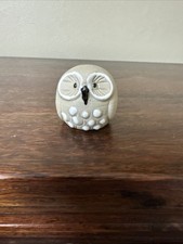 Vintage Retro Mini Owl Stoneware Ceramic Glazed Collectible Figurine 1.5” (E) picture