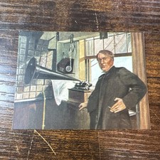 1938 Wix Speed-Through the Ages Tobacco W70-3a Thomas Edison Alva #184  picture