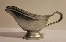 Vintage RWP Wilton Plough Tavern Armetale Pewter Sauce Gravy Boat USA Footed picture