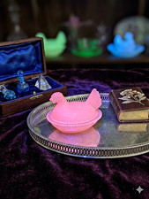 Pink Frosted Glass Hen on Nest 5