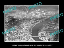 Belfast Northern Ireland Aerial View Of City c1950 2 Old Large Historic Photo picture
