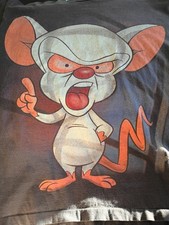 VTG 1995 Pinky and the Brain Double Sided T Shirt XXL Jumbo Big Face 90s VG COND picture