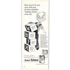 1954 Print Ad Instant Ralston Whole Wheat Cereal For Babies & For Busy Mothers picture