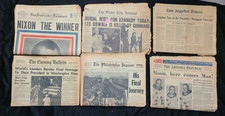 Vintage Historic Newspaper Lot Apollo 11 Nixon Watergate 9/11 JFK Assassination picture