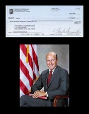 CHARLES PETE CONRAD Autographed Check 3rd Man to Walk on The Moon picture