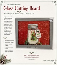 Nantucket 'HAPPY HOLLY DAYS' Tempered Glass Cutting Board 16