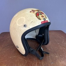 Vintage A.I.M. H301 Motorcycle Helmet Abdallah Shriners Open Face Cream 90 Proof picture