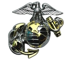 USMC Licensed Globe & Anchor Gold SilverTone Hat or Lapel Pin PMS2456 F6D10L picture
