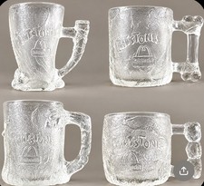 Complete Set Of Four McDonalds Flintstones 1993 Glass Mugs EUC. picture