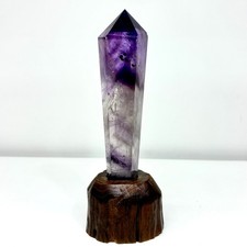 392G Natural Amethyst Quartz Crystal Single Tip Termination Wand Point Healing picture