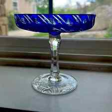 Cambridge Royal Blue Cobalt Vintage Bblue Candy Dish with etching work picture