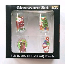 SOUTH PARK Christmas Shot Glass Set (4) 1.8 fl oz Cartman, Kyle, Stan, Kenny NIB picture