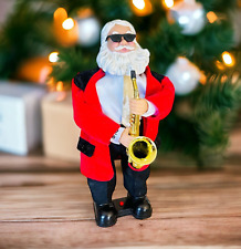 vtg New Holiday Time Saxophone Santa Animated music picture