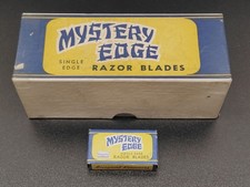 Vintage Mystery Edge Razor Blades In Box Made In USA - NOS - Stored MANY Years picture