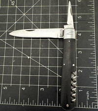 T&H.F.A.B. Eskilstuna Sweden 2-Blade Pen Pocketknife Corkscrew Black for repair  picture