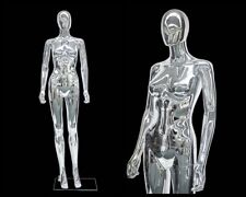 Female Chrome Plastic Unbreakable Mannequin Display Dress Form #PS-SF6SCEG picture