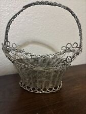 Vintage Woven Wire Basket With Handle picture