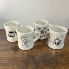 Stumptown Coffee Roasters Mugs Set Of 4 Retired Vintage picture
