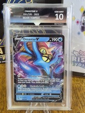 2022 Pokémon TCG Omastar V Card Silver Tempest #35/195 English Rare Grade 10 picture