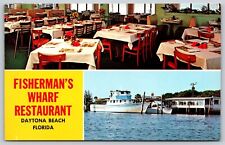 Postcard Fisherman's Wharf Restaurant, Ponce Inlet - Daytona Beach FL T140 picture