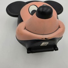 Vintage Disney Mickey Mouse Head Plastic Case 1980s Black & Pink Pre-Owned picture