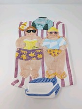 Chubbies 1996 Lotus Beach Couple Sunbathing Vintage Appetizer Ceramic Platter picture