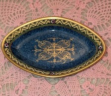 Mintons Byzantine Trinket Dish Blue Gold John Wadsworth Art Deco E4567 England picture