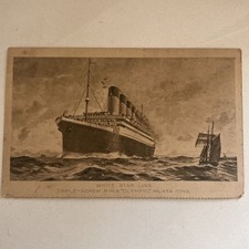 c1910's White Star Line Triple Screw RMS Olympic Steamer Ship Antique Postcard picture