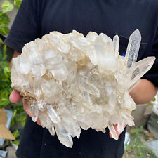 3.7lb Large Natural Clear White Quartz Crystal Cluster Rough Healing Specimen picture