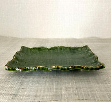 Japanese Oribe Ware Green Glaze  Rectangular Plate Set of Two picture