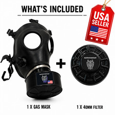 SafeGuardian Full Face Gas Mask Respirator 40mm Filter Tactical Survival Prep picture