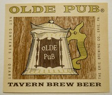 VIntage Olde Pub Tavern Brew Beer (Erie, Pennsylvania) Beer Bottle Label picture