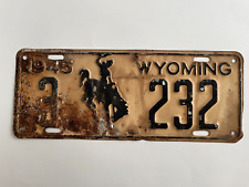1945 Wyoming License Plate All Original Bucking Bronco County 3 picture