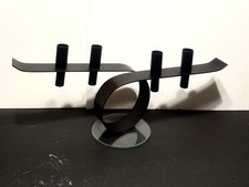 Beautiful Black Metal Jan Barboglio STYLE Four Candle Candelabra picture