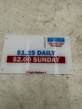 Vtg Daily/Sunday Newspaper Vending Machine Coin Plate Quarters/Dimes NOS picture