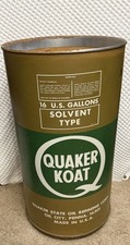 Vintage Quaker Koat 16 Gallon Solvent Fibre Drum Quaker State Oil Advertising picture