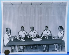 NASA Press PHOTO vtg STS-26 Space Shuttle Discovery Crew BREAKFAST 998 picture