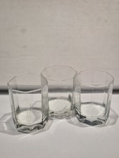 3 Cristal D'Arques - Durand Octime Clear Oblong Octagon Old Fashioned Glasses picture