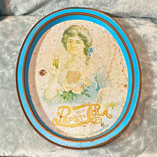 Vintage Pepsi-Cola Round Soda Advertising Sign tarnished patina picture