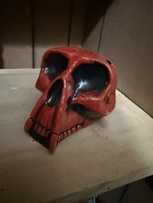 Wusong Road Baboon Skull Tiki Mug Red Glaze #40 Oakwash Signed  picture