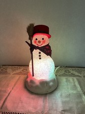 Vintage 1993 Avon Chilly Sam Light Up Snowman Color Lamp Changing Tested Works picture