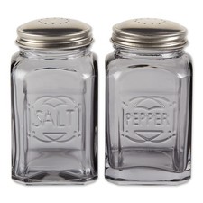 RSVP International Retro Glass Salt & Pepper Shaker | Stainless Steel Lids | picture