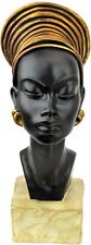 African Woman Queen Nubian Kandake Sculpture Statue Figurine Bust In Headdress picture