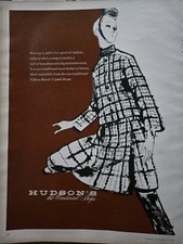 1967 Womens Wool Tartan Plaid Suit Hudson's Woodward Shops Fashion Art ad picture