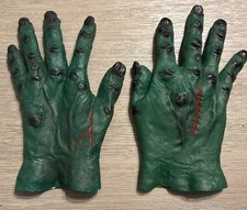 Vintage Ben Cooper Frankenstein Green Monster Hands Gloves 1984 Halloween  picture