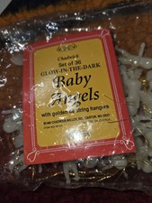 Vtg Chadwick Set of 36 Glow-In-The-Dark Baby Angels Figures Christmas Ornaments picture