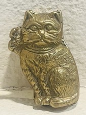 Vintage Solid Brass Cat Paper Clip Clamp 3