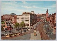 Frankfurt am Main Roßmarkt Hauptwache Germany Vintage Krüger Postcard Tram picture